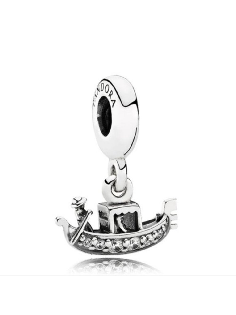 Pandora Sterling Silver Gondola Dangle Travel Bead with Clear Zirconia -791143cz